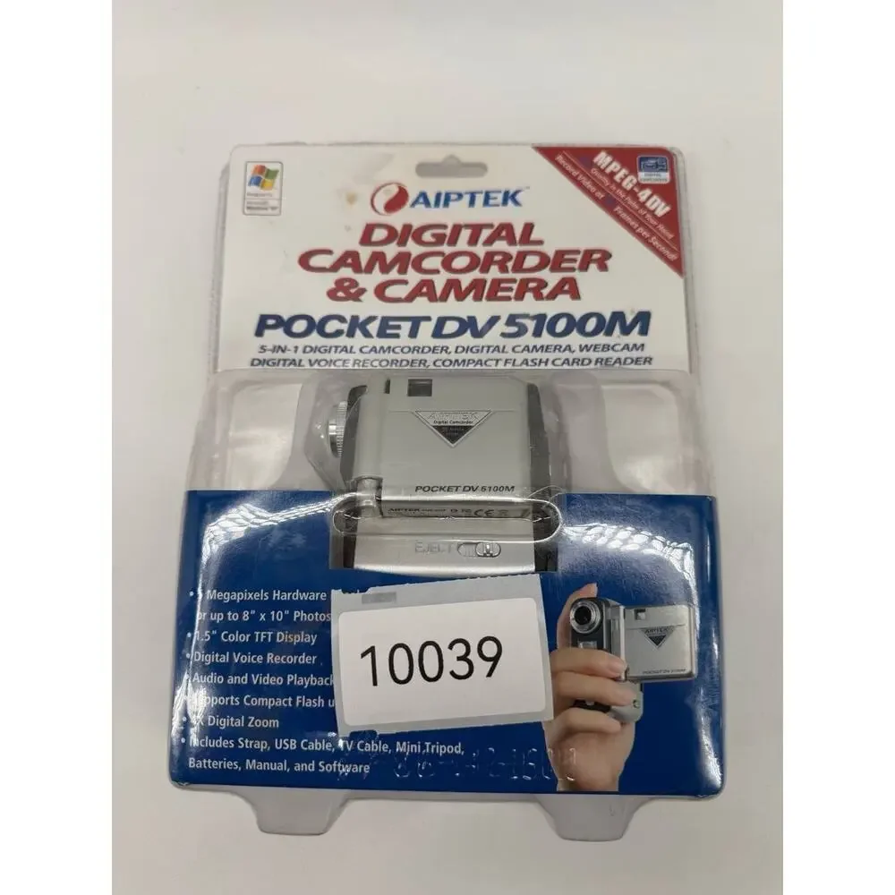 Aiptek Pocket DV 5100M 5MP Digital Camcorder New Missing Rubber Port Cover